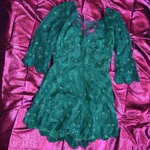 Free People Emerald Sequin Jumper NWOT